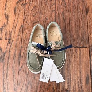 Janie & Jack Leather Green Loafers (Sz: US 8) NWT